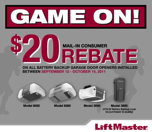 Fall LiftMaster Rebate Kaiser Garage Doors Gilbert